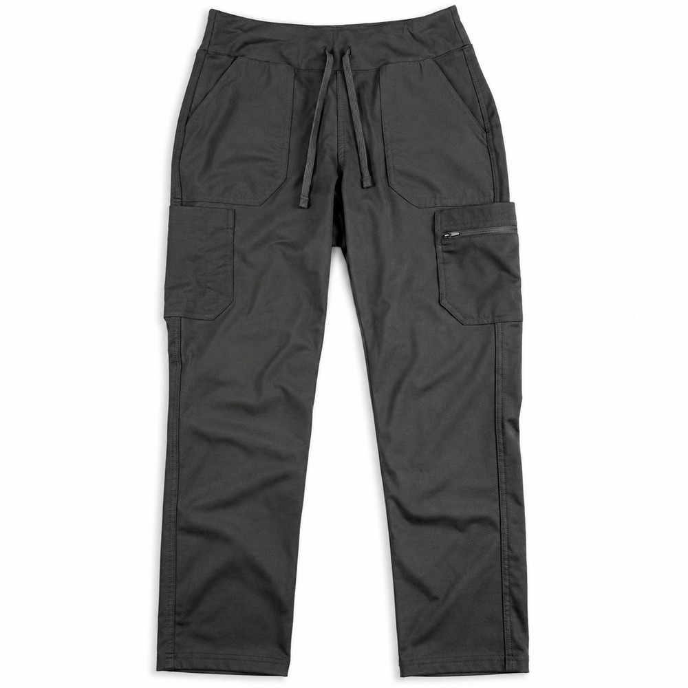 Womens Size S Black Cargo Active‎ Pants Drawstring Tapered Hiking Travel Joggers